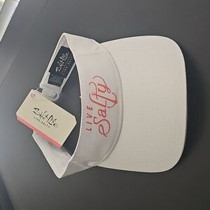 Salt Life white and Pink Women's Visor hat logo print